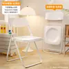 Silla plegable de plástico para el hogar, con respaldo, ideal para uso en interiores y exteriores.