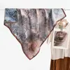 Bufanda Grande Azul de Algodón Lino con Patrón de Anacardo 90% Bufanda de Seda Protector de Cuello Estilo Coreano para Mujer Chal Pañuelo Fino para la Cabeza Bufanda de Terciopelo Rosa