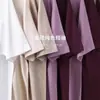 Camiseta Estilo Americano 400g Peso Pesado Algodón Puro Cuello Redondo Manga Corta Camiseta para Hombre Hombro Caído Casual Holgada Camiseta Blanca Pura Capa Base