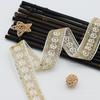 Miçangas de Fio de Círculo de Bolinhas Médias e Grandes Bordado Organza Tecido Estilo Étnico 4cm Acessórios de Renda Atacado
