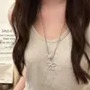 Collar de Flor de Metal Hueco Estilo Coreano Estilo Ins para Mujer, Cadena de Suéter de Lujo Ligero Gama Alta, Accesorio de Cuello Versátil Personalizado