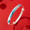 Pulsera de plata de ley 9999 con diseño de pie, estilo nacional chino, ajustable, sólida, para novia