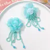 Versão coreana de tecido doce organza franja malha flor diy feito à mão tudo combina grampo de cabelo acessórios de cabelo acessórios de vestuário atacado
