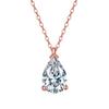 Collar Huasheng Selección Premium de Plata S925 con Incrustación de Circonita 4A, Colgante de Gota de Agua para Mujer, Estilo Versátil Transfronterizo