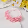 Faixa de Cabelo Floral Cor Creme Estilo Coreano para Meninas, Faixa para Fotos, Acessório de Cabeça Versátil para Festas de Aniversário de Meninas