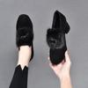 Zapatos de una sola capa con punta redonda y boca profunda Zapatos Mao Mao para mujer 2023 otoño e invierno nueva llegada zapatos de tobillo con tacón grueso de piel de oveja zapatos de un paso para mujer tacones altos
