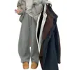 Calça de Moletom Plus Size para Mulheres, Espessada e Forrada com Fleece, Outono e Inverno, Cintura Elástica, Quente, Casual, Calça Larga Solta