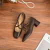 Zapatos Individuales Retro Estilo Celebridad de Internet para Mujer 2025 Primavera Nuevos Mary Jane Punta Cuadrada Zapatos de Mujer Tacones Altos de Suela Suave Estilo Francés para Uso en Exteriores