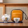 Juego de té de viaje para exteriores una tetera dos tazas juego de té kung fu taza exprés portátil Moda Nacional Creativo Cultural Regalo de negocios logotipo impreso