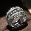 Europa y Estados Unidos transfronterizo súper ventas kink anillo de alto sentido anillo de líneas geométricas sinuosas joyería irregular multicapa al por mayor