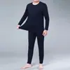 Traje de ropa interior larga para hombre de mediana edad, otoño e invierno, cuello redondo, camiseta interior para hombre mayor, ropa de papá