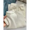 Suéter Aconchegante de Veludo Espesso Meia-gola Macio Peça Única Feminino Inverno Simples Camada Base Camisa de Tricô Coreana