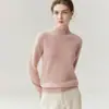 Suéter de Cashmere Feminino Baicaierong Outono/Inverno 2026 com Gola Meia Alta, Design Versátil, Tricô de Lã