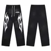 Hellstar Transfronteiriço Retro Americano Hellstar Calças Casuais High Street Soltas Moletom com Capuz Masculino e Feminino Conjunto