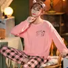 Pijama nuevo de manga larga para primavera y otoño, pijama casual para mujer, estilo coreano, conjunto de ropa para el hogar para mujer