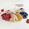 No hay devoluciones ni cambios Traje de Año Nuevo de Osito para Niños Izquierda Pequeña Derecha Pequeña Chaqueta de Algodón con Capucha Forrada de Polar para Niños de Invierno Moderna