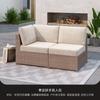 Sofá ao ar livre Pátio Sofá de vime Cadeira Combinação Sunshine Room Villa Terraço ao ar livre Jardim Sofá de vime para três pessoas
