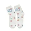 Nuevos calcetines de media caña cálidos, suaves y transpirables, de felpa, estilo 'Nube Blanca de Mariposa', de lana de visón de dibujos animados