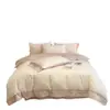 Conjunto de cama de luxo de alta qualidade com quatro peças de algodão de fibra longa, lençol e capa de edredom 100% algodão, conjunto de cama totalmente em algodão para dormitórios estudantis, conjunto de três peças