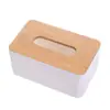 Caja de pañuelos de madera transfronteriza estilo japonés, caja de pañuelos creativa, caja para servilletas, caja de almacenamiento para control remoto de escritorio, venta al por mayor