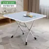 Mesa de Comedor Alta de Plástico Económica Escritorio de Cama para Apartamento Pequeño Mesa Cuadrada Pequeña Portátil Mesa de Comedor Plegable Mesa Plegable Nueva para Comer