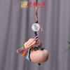 Tallado Creativo de Ciprés Rojo y Palo de Rosa Caqui Ruyi Cadena para Teléfono Móvil Colgante Decorativo para Mochila de Pareja