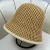 Sombrero de Pescador de Punto Calado de Ala Ancha para Mujer, Estilo Japonés, Casual, Versátil, Moda, Sombrilla, Protección Solar, Transpirable