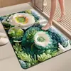 Tapete de Terra de Diatomáceas, Tapete Absorvente de Água e Secagem Rápida para Entrada de Banheiro, Tapete Resistente à Sujeira e Antiderrapante, Tapete de Banheiro Floral 3D