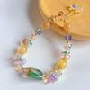 Pulsera de cristal nueva súper brillante para mujer, esmalte de color, cuentas de forma especial, pulsera de citrino y piedra solar, pulsera simple ajustable