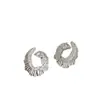 Brincos Irregulares de Metal com Microcravação de Zircônia para Mulheres, Nicho, Únicos, Personalizados, Exquisitos e Modernos