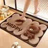 Tapete de Chão de Lama Diatomácea Estilo Coreano 3D Imitação de Pelúcia Fofo para Pet Banheiro Tapete Absorvente Secagem Rápida Antiderrapante Tapete de Chão para Banheiro
