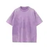 Camiseta de Manga Corta Estampada Pesada Lavada de 260 g para Hombre, Estilo High Street Americano de Verano, Camiseta de Media Manga para Hombre, Logo Personalizado