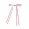 Popular Estilo Coreano Estilo Ballet Doce Longa Fita Bico de Pato Acessórios de Cabelo para Mulheres Camada Dupla Fita Laço Grampo de Cabelo