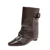 Botas de Media Caña con Hebilla Estilo Coreano Punta Cuadrada Botas de Monta Temporada de Primeras Citas Otoño e Invierno Versátil Nuevo Estilo Adelgazantes Temperamento Popular