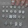 Joias para Nail Art de Zircônia em Formato de Floco de Neve de Diamante, Acessórios de Unha de Diamante em Pilha de Pérolas Artesanais Brilhantes, Diamantes de Decoração de Unha Usáveis Atacado