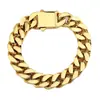 Pulsera Trenzada Miami de Acero de Titanio para Hombre, Tendencia Hip-hop, Moda Masculina, Simple, Molde Cuadrilátero, Hebilla Dominante de Joyería Cubana