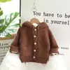 Novos estilos de outono e inverno para bebês meninos e meninas: suéteres com capuz espessos, blusas casuais de desenho animado