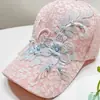Gorra de Béisbol con Flor de Encaje Adhesiva para Primavera y Verano, Gorra Fina y Transpirable para Mujer, Gorra de Moda Estilo Coreano, Sombrero Versátil y Moderno