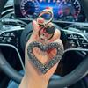 Corea del Sur arcilla de diamantes completos amor colgante hueco hebilla redonda grande llavero de diamantes colgante control remoto de coche regalo de vacaciones