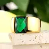 Joyería Europea y Americana al por Mayor Anillo de Acero Inoxidable Anillo de Acero de Titanio Personalizado Anillo de Piedras Preciosas Multicolor