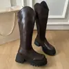 Botas altas retro de mujer 2025 nuevo otoño e invierno con corte en V hasta la rodilla, botas altas para mujeres petite, botas largas que aumentan la altura y estilizan