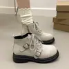 Botas Martin de suela gruesa para mujer otoño e invierno personas bajas aumento de altura nuevo estilo estilo británico con felpa botas cortas de moda 2026 botas de motocicleta