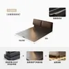 2026 Novo Modelo Couro Genuíno Cama Moderna Minimalista Orelha de Elefante Estrutura de Aço Cama Flutuante Zero Cola Ecológico