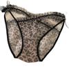 Leopardo Bêbado~Calcinha de Renda com Estampa de Leopardo Americano Puro Desejo Sexy Vazada Fina Quente Calcinha Feminina de Cintura Baixa