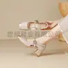 2026 Primavera/Verano Nuevo Diseño de Nicho de Comercio Exterior Zapatos de Tacón Alto Mary Jane para Mujer Punta Cuadrada Tacón Grueso Correa Única Transfronterizo