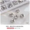 Joyería para Uñas Artísticas de Diamante Blanco Brillante, Bolas de Diamante Hechas a Mano de Alta Gama, Accesorios de Diamante para Uñas Grandes de Ángulo Recto con Acabado Total de Diamante