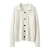 Cárdigan de cachemir con cuello de punto trenzado para mujer, Nuevo abrigo grueso de punto trenzado vintage Otoño/Invierno 2026