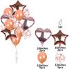 Set de globos de película de aluminio de 18 pulgadas, 14 piezas, lentejuelas perladas, color oro rosa, decoración para fiesta de cumpleaños infantil, diseño de ambiente, globo