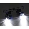 Luz LED lente dupla 20 vezes detecção de reparo de relógio armação de metal para óculos conjunto de selos montado na cabeça lupa de joalheiro