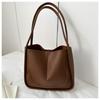 Bolso tote de hombro casual de moda simple de estilo occidental retro texturizado de gran capacidad 2023 Invierno nuevo de color sólido